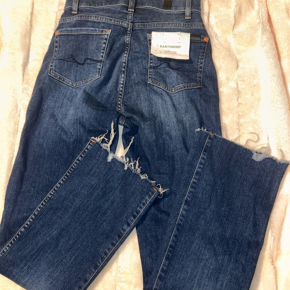 7 For All Mankind Dark Blue Straight Leg Jeans